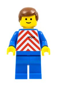 Red & White Stripes - Blue Legs, Brown Male Hair trn047