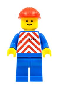 Red & White Stripes - Blue Legs, Red Construction Helmet trn049