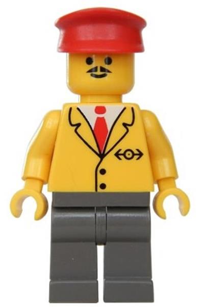 Lego Figur Train Bahnangestellter Employee trn061 gelbe Jacke 4556 Lego Figur Train Bahnangestellter Employee trn061 gelbe Jacke 4556