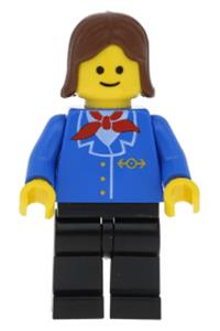 Railway Employee Minifigure - Female railway employee with brown hair - trn065