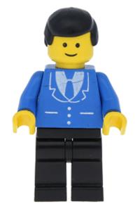 Suit with 3 Buttons Blue - Black Legs, Black Male Hair trn069