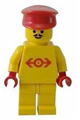 Lego Loco 1 railway employee wearing a red plastic cape - trn102a