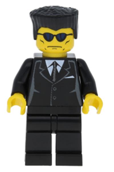 trn116 Blue Sunglasses Schwarzer Anzug LEGO®-Minifigur Train Security Guard 
