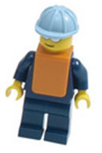 Maersk Train Workman 2 Minifigure - Workman 2 from the Maersk Train set wearing silver sunglasses - trn150