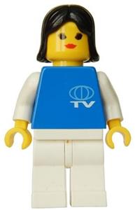 TV Logo Small Pattern, White Legs, Black Female Hair tv001