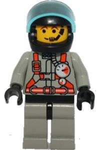 Firefighter Minifigure - Firefighter minifigure from City Center 2 with light gray legs, white helmet, and visor - twn006