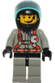 Firefighter minifigure from City Center 2 with light gray legs, white helmet, and visor - twn006