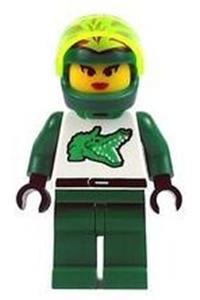 Race - Driver, Green Alligator, Helmet with Flames twn008