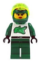Race - Driver, Green Alligator, Helmet with Flames - twn008