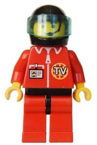 TV Logo in Globe on Red Jacket, Red Legs with Black Hips, Headset Pattern twn025