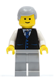 Black Vest with Blue Striped Tie, Light Bluish Gray Legs, White Arms, Light Bluish Gray Male Hair, Smile - twn041