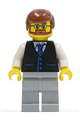 Black Vest with Blue Striped Tie, Light Bluish Gray Legs, White Arms, Reddish Brown Male Hair, Beard and Glasses - twn048