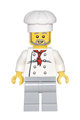 Chef - White Torso with 8 Buttons, Light Bluish Gray Legs, Gray Beard - twn120