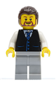 Black Vest with Blue Striped Tie, Light Bluish Gray Legs, White Arms, Dark Brown Hair, Brown Beard Rounded - twn135