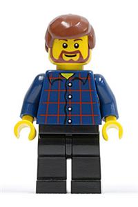 Plaid Button Shirt, Black Legs, Reddish Brown Male Hair, Brown Beard Rounded twn150