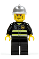 Fire - Reflective Stripes, Black Legs, Silver Fire Helmet, Cheek Lines, Yellow Hands - twn175