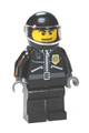 Police - City Leather Jacket with Gold Badge, Black Helmet, Trans-Clear Visor - twn182