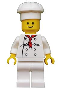 Chef - White Torso with 8 Buttons, Black Wrinkles, NO Back Print, White Legs, Standard Grin twn192