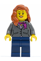 Dark Bluish Gray Jacket with Magenta Scarf, Dark Blue Legs, Dark Orange Female Hair over Shoulder - twn217