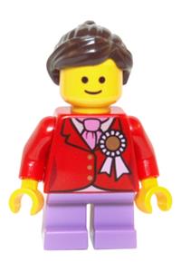 Child Minifigure - Child wearing a red jacket with a ribbon - twn250