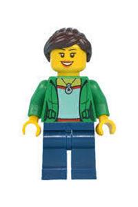 Camper Minifigure - Female camper with dark blue legs - twn260