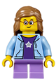Girl, Bright Light Blue Hoodie, Medium Lavender Short Legs, Medium Nougat Female Hair Mid-Length, Glasses - twn289