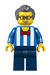 Carousel Ticket Vendor Minifigure - Ticket vendor minifigure with carousel outfit and back print - twn292a