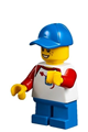Boy with a classic space shirt with red sleeves, blue short legs, and a blue cap - twn302