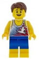 Beach tourist wearing a surfer tank top with yellow boots - twn335