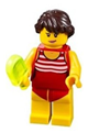 Female beach tourist wearing a red bathing suit - twn336