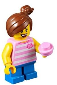 Girl Minifigure - Girl with a bright pink top and a ponytail - twn338