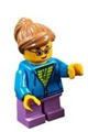 Child girl with a ponytail wearing a dark azure hoodie - twn362