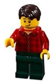 Man with Red Flannel Shirt, Dark Green Pants and, Dark Brown Hair - twn363