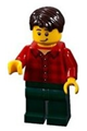 Man with a red flannel shirt wearing dark green pants and dark brown hair - twn363