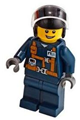 Helicopter pilot in a dark blue suit with a harness - twn375