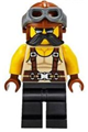 Man, Tan Tank Top, Black Moustache, Reddish Brown Suspenders and Aviator Cap with Dark Bluish Gray Goggles - twn379
