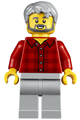 Male, Light Bluish Gray Hair, Dark Bluish Gray Beard, Red Flannel Shirt, Light Bluish Gray Legs - twn387