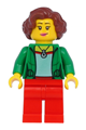 Female with Green Jacket, Red Legs, Reddish Brown Hair - twn399