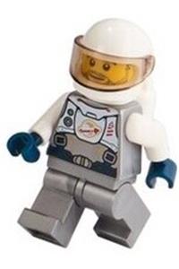 Astronaut Minifigure - Male astronaut in a flat silver spacesuit - twn400