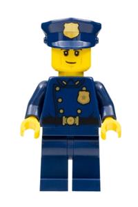 Police Officer Minifigure - Police officer with a smirk - twn405