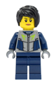 Submarine Pilot - Female, Flat Silver and Dark Blue Jacket, Black Hair - twn428