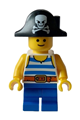 Child, Tank Top with Blue and White Stripes, Blue Medium Legs, Pirate Bicorn - twn450