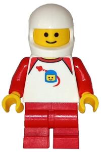 Child Minifigure - Child wearing a classic Space shirt with red sleeves, red medium legs, and a white helmet - twn467