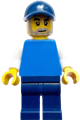 Male Italian Market Van Driver with a blue torso and dark blue legs and cap - twn549