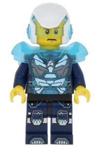 Agent Max Burns Minifigure - Agent Max Burns with helmet and armor and dark blue arms - uagt030