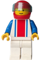 Vertical Lines Red & Blue - Blue Arms - White Legs, Red Helmet, Trans-Light Blue Visor - ver002