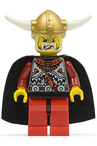 Viking King Minifigure - Viking warrior with a Viking king wearing a black cape - vik005