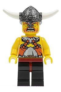 Viking Warrior Minifigure - Viking warrior with Dark Red hips and black legs, identified as figure 6b - vik006