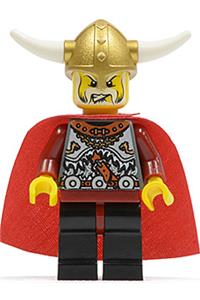 Viking King Minifigure - Viking King wearing a red cape (Viking Warrior 5b) - vik011