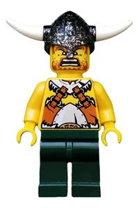Viking Warrior Minifigure - Viking warrior with dark green hips and legs identified as version 6a - vik017